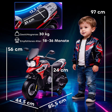 Elektrická motorka pro batolata 18-36 měsíců, červená