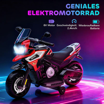Elektrická motorka pro batolata 18-36 měsíců, červená