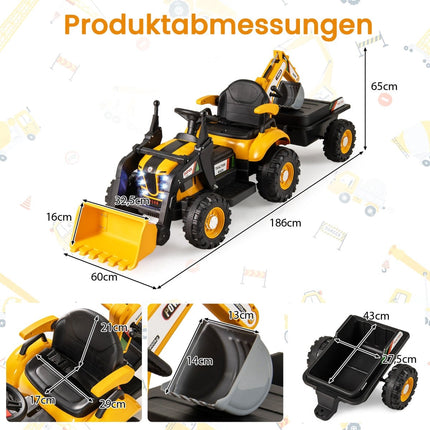 Elektrický traktor k svezení s vlečkou a dálkovým ovládáním, 12V