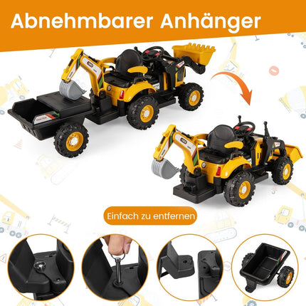 Elektrický traktor k svezení s vlečkou a dálkovým ovládáním, 12V