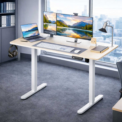 Electric Standing Desk – Wood-Effect Top, Memory Presets