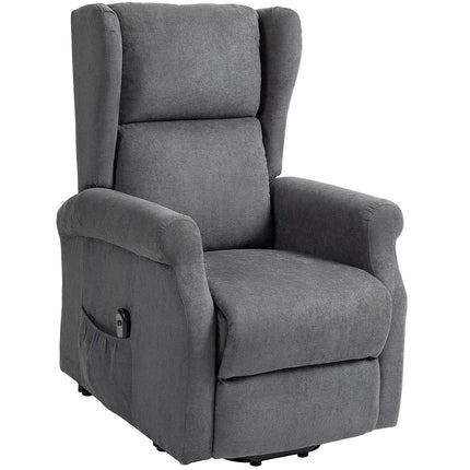 Electric recliner with standing aid and side pocket