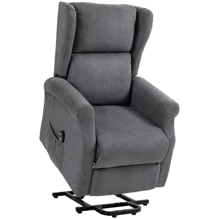 Electric recliner with standing aid and side pocket