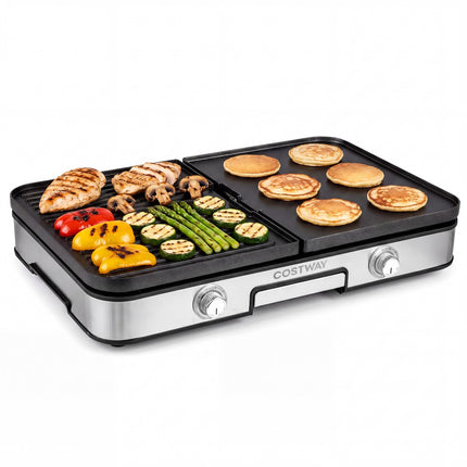 Electric Table Grill 2000W – Dual Zones, 6 Temp Settings