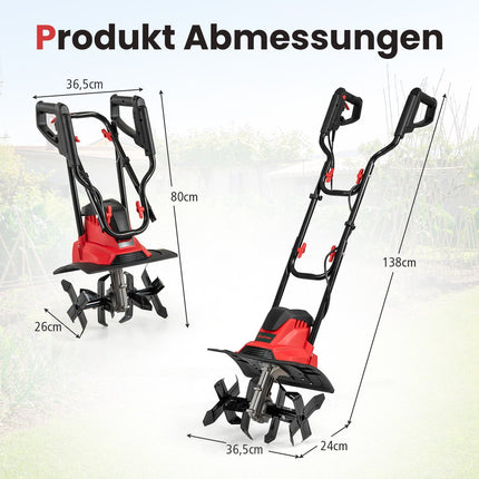 Elektrický kultivátor 1200W – záběr 36cm, hloubka 22cm