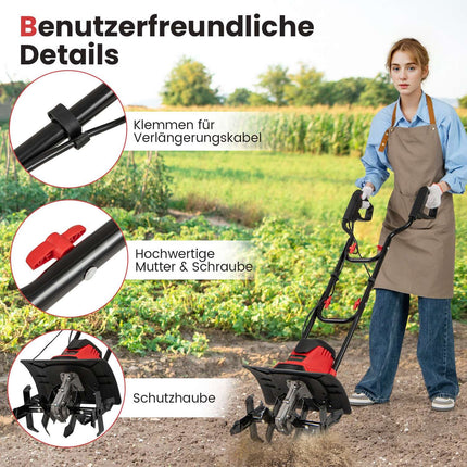 Elektrický kultivátor 1200W – záběr 36cm, hloubka 22cm