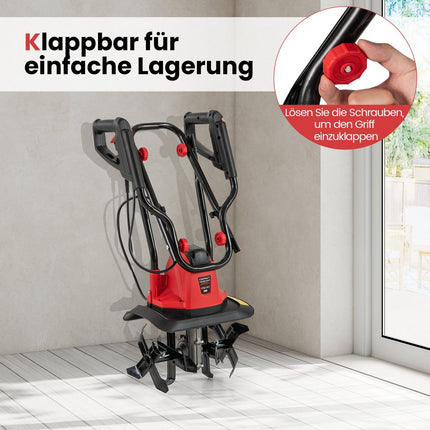 Elektrický kultivátor 750W – záběr 32cm, hloubka 22cm, bezpečnostní spínač