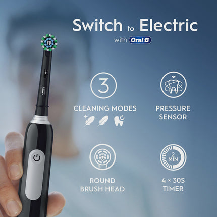 Elektrický zubní kartáček s cestovním pouzdrem, černá