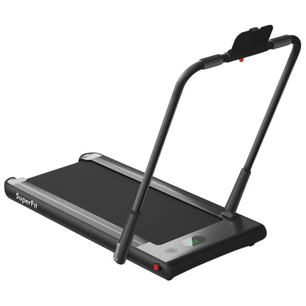 Elektrický běžecký pás 1-12km/h, LED displej, skládací, domácí fitness vybavení 120kg, černá