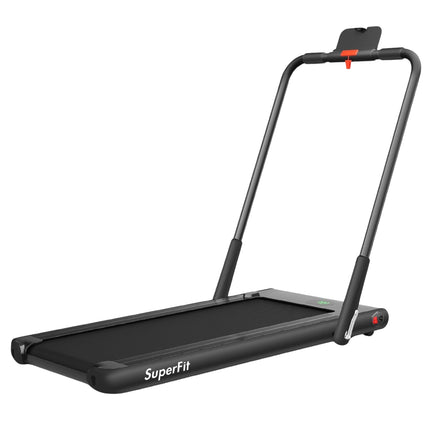 Elektrický běžecký pás 1-12km/h, LED displej, skládací, domácí fitness vybavení 120kg, černá