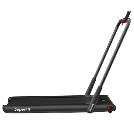 Elektrický běžecký pás 1-12km/h, LED displej, skládací, domácí fitness vybavení 120kg, černá
