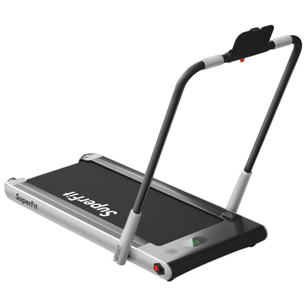 Elektrický běžecký pás 1-12km/h, LED displej, skládací, domácí fitness vybavení 120kg, stříbrná