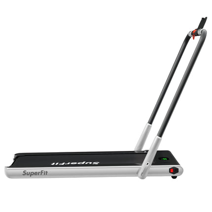 Elektrický běžecký pás 1-12km/h, LED displej, skládací, domácí fitness vybavení 120kg, stříbrná