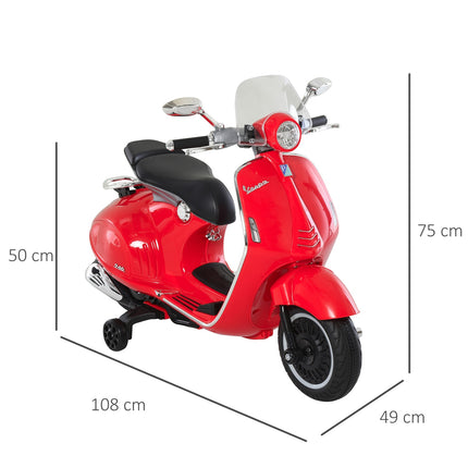 Electric motorcycle for children with MP3 & lights, red