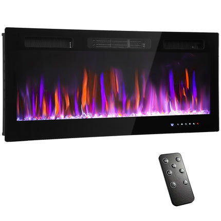 Elektrický nástěnný krb, nastavitelné plameny, časovač