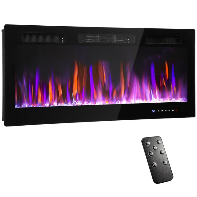 Elektrický nástěnný krb, nastavitelné plameny, časovač
