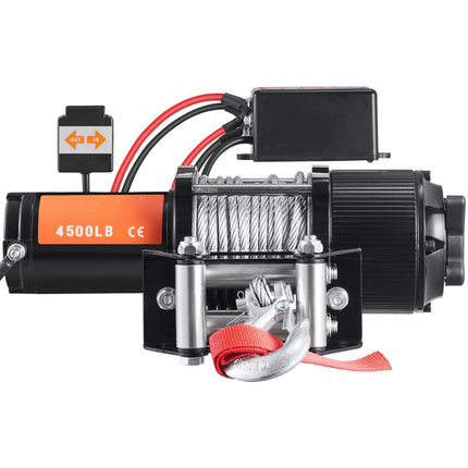 Electric Winch 12V 4500 lb, Steel Rope, Wireless Remote