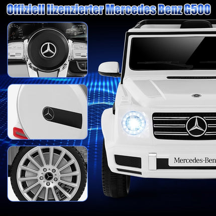 Elektrické autíčko pro děti Mercedes Benz G500 s dálkovým ovládáním, bílá