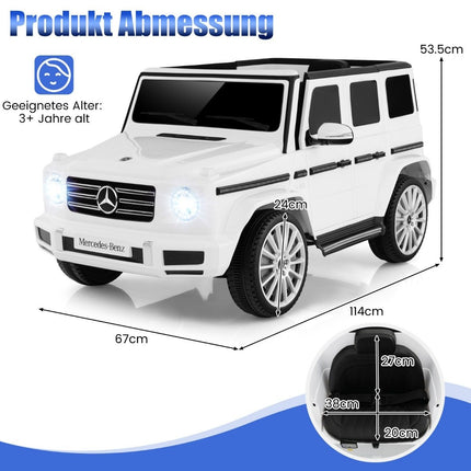 Elektrické autíčko pro děti Mercedes Benz G500 s dálkovým ovládáním, bílá