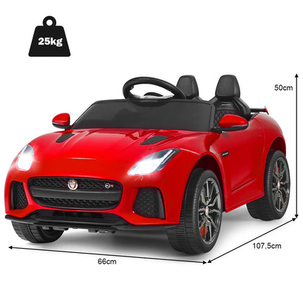 Dětské elektrické auto s pohádkami, hudbou, houkačkou a světlomety, 12V dětské vozítko s 2.4G dálkovým ovládáním, červená