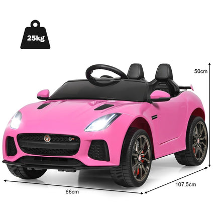 Dětské elektrické auto s pohádkami, hudbou, houkačkou, světlomety a 2.4G dálkovým ovládáním, růžová