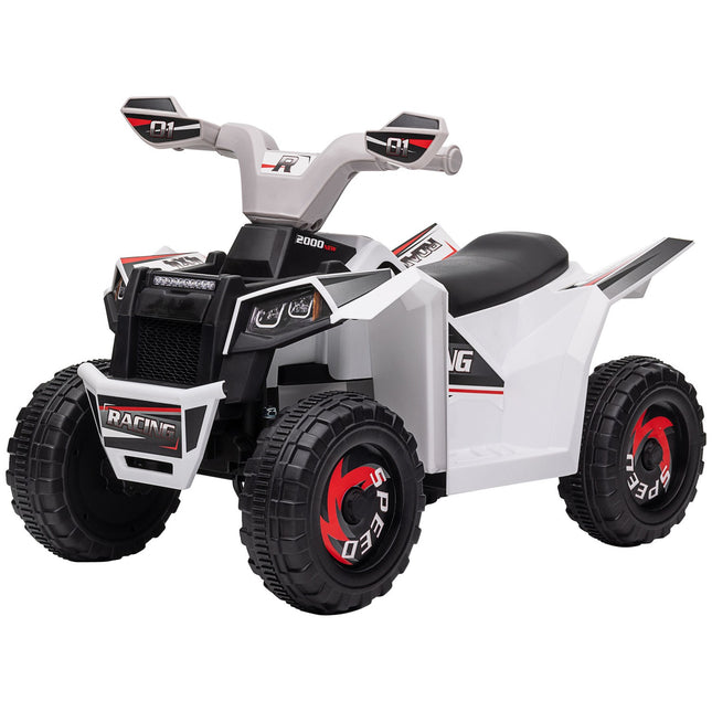 Elektrická dětská čtyřkolka - 6V, 2.5 km/h, 1.5-3 roky, bílá