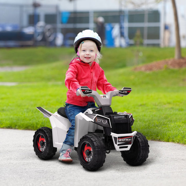 Elektrická dětská čtyřkolka - 6V, 2.5 km/h, 1.5-3 roky, bílá