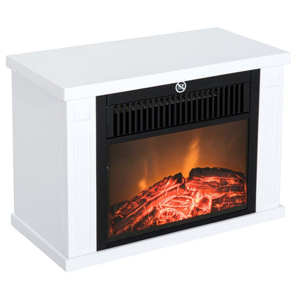 Elektrický krb s efektem plamene, 1200W, bílá