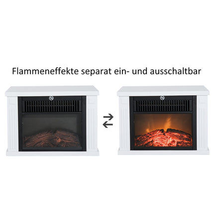 Elektrický krb s efektem plamene, 1200W, bílá