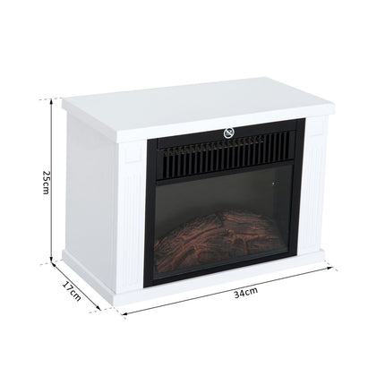 Elektrický krb s efektem plamene, 1200W, bílá
