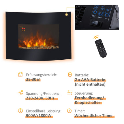 Elektrický nástěnný krb 65cm – útulná atmosféra domova