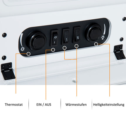 Electric stove, 950/1850W, Flame effect, White