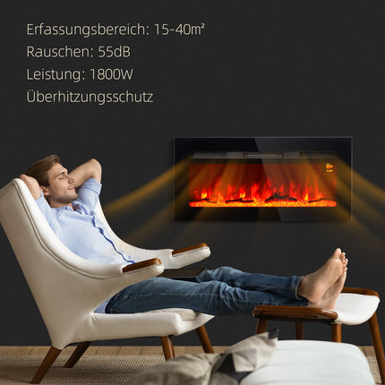 Elektrický krb, 1800W, LED plamen, dálkové ovládání