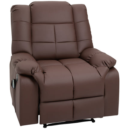 Electric massage armchair, brown artificial leather, 94x99 Cm