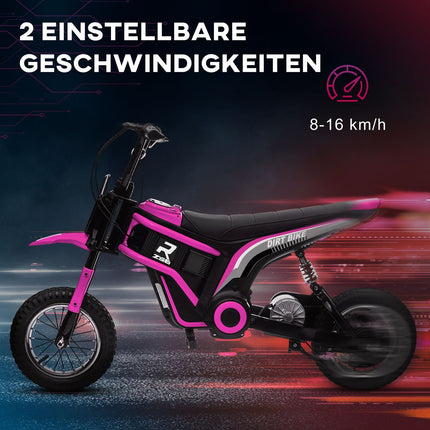Dětská elektrická motorka 24V, pro věk 8-12 let, růžová