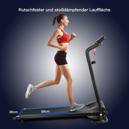 Elektrický běžecký pás, skládací, pojízdné fitness zařízení, LCD displej