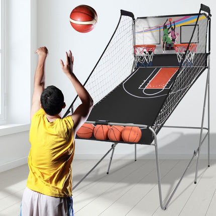 Elektronická basketbalová arkádová hra, dvojitý koš, LED ukazatel skóre