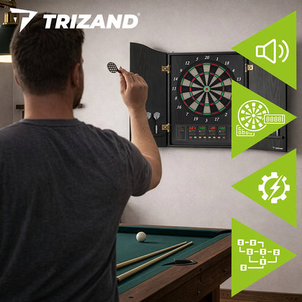 Elektronický terč na šipky s LED, 27 her, 16 hráčů