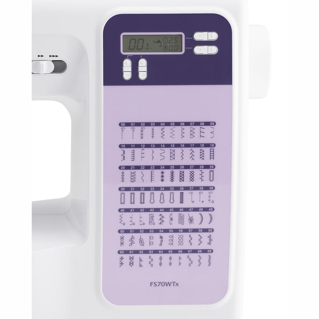 Elektronický šicí stroj, 70 stehů, LCD displej