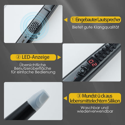 Elektronický dechový nástroj, 13 tónů, 2 prstoklady, černá