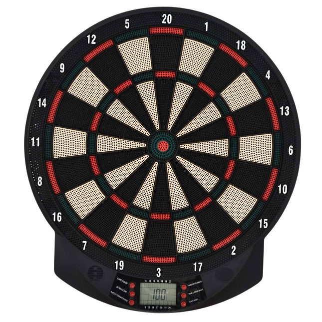 Electronic dart board, 6 darts, 26 games, multi-colored