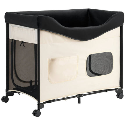 Elevated Dog Bed XL, Foldable Cot With Wheels And Storage
