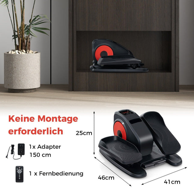 Elliptische trainer onder bureau met display, monitor en afstandsbediening, elektrische pedaaltrainer