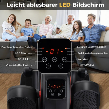 Eliptický trenažér pod stůl s displejem a dálkovým ovládáním, elektrický pedálový trenažér