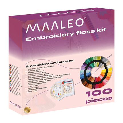 Embroidery Floss Kit, 100 Colors, Polyester Threads