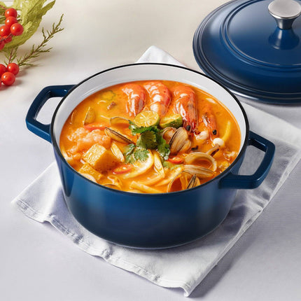 Enameled Cast Iron Dutch Oven 6 Qt, Lid, Induction Safe