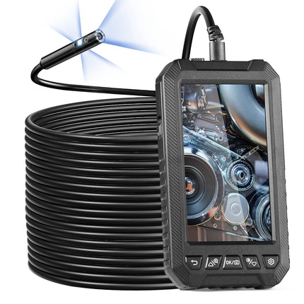 Endoscope Camera, Triple Lens, 49.2 Ft Cable, 5 In IPS