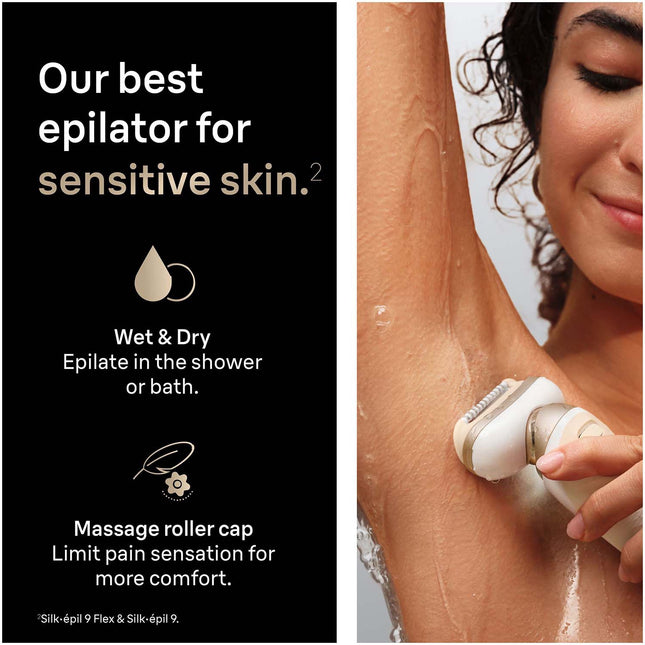 Epilator Wet & Dry, Long-Lasting Smooth Skin, Gold