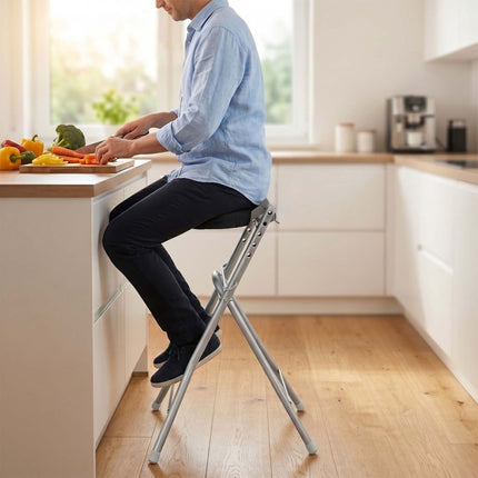 Ergonomická nastavitelná stolička na stání, černá/stříbrná