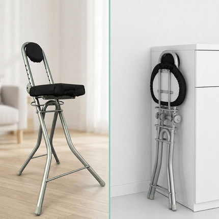 Ergonomická nastavitelná stolička na stání, černá/stříbrná